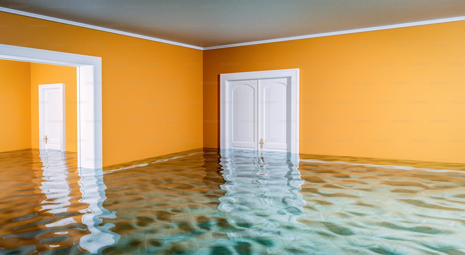 Water damage inspection and drying preparation in a Toronto home